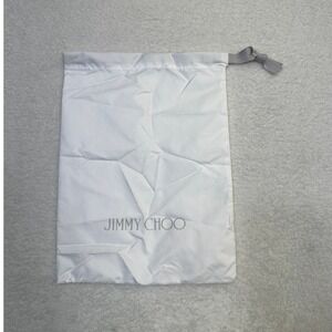Jimmy Choo White Shoe Dust Bag Pouch  Made in Italy 10" X 14"-New No Tags-
